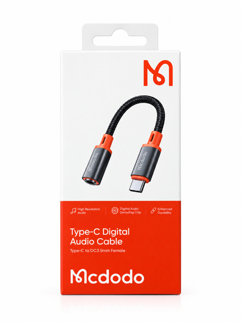 مبدل صوتی مک دودو Mcdodo تایپ سی به جک ۳.۵ میلی‌متری مدل Type-C Digital Audio